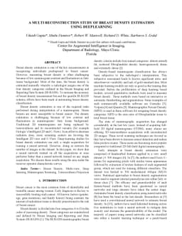 A multi-reconstruction study of breast density estimation using Deep
  Learning