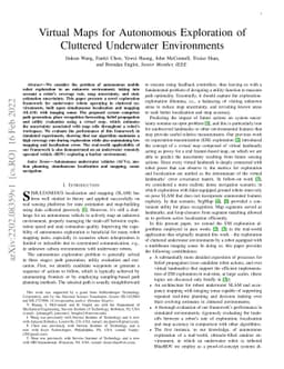 Virtual Maps for Autonomous Exploration of Cluttered Underwater
  Environments