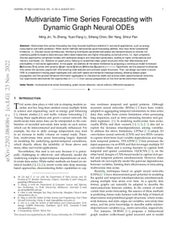 Multivariate Time Series Forecasting with Dynamic Graph Neural ODEs