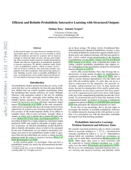 Efficient and Reliable Probabilistic Interactive Learning with
  Structured Outputs