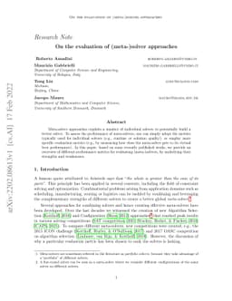 On the evaluation of (meta-)solver approaches