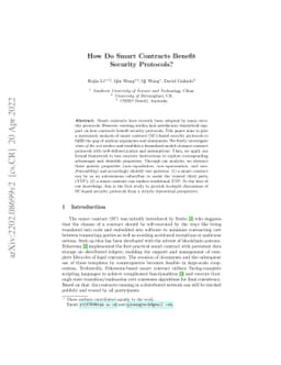 How Do Smart Contracts Benefit Security Protocols?