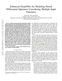 Enhanced DeepONet for Modeling Partial Differential Operators
  Considering Multiple Input Functions