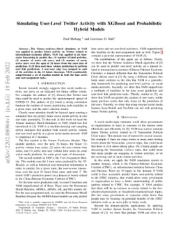 Simulating User-Level Twitter Activity with XGBoost and Probabilistic
  Hybrid Models