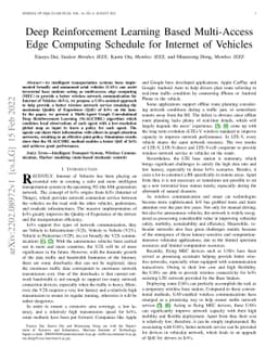 Deep Reinforcement Learning Based Multi-Access Edge Computing Schedule
  for Internet of Vehicle