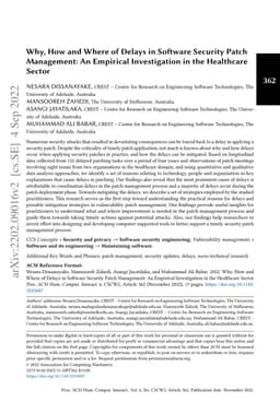 Why, How and Where of Delays in Software Security Patch Management: An
  Empirical Investigation in the Healthcare Sector