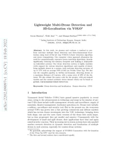 Lightweight Multi-Drone Detection and 3D-Localization via YOLO