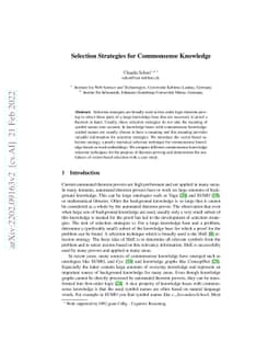 Selection Strategies for Commonsense Knowledge