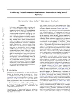 Rethinking Pareto Frontier for Performance Evaluation of Deep Neural
  Networks