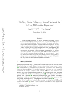 FinNet: Solving Time-Independent Differential Equations with Finite
  Difference Neural Network