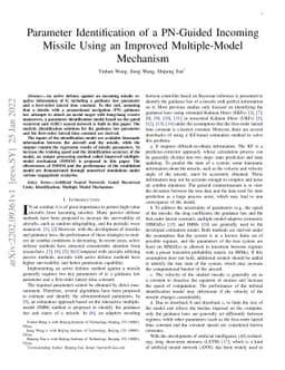 Parameter Identification of a PN-Guided Incoming Missile Using an
  Improved Multiple-Model Mechanism