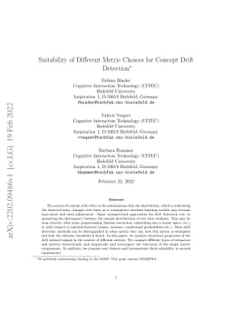 Suitability of Different Metric Choices for Concept Drift Detection