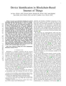 Device Identification in Blockchain-Based Internet of Things