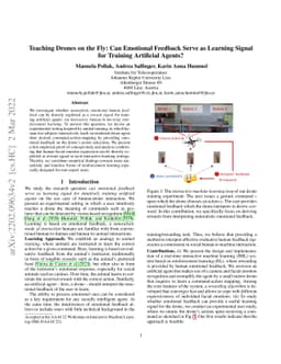 Teaching Drones on the Fly: Can Emotional Feedback Serve as Learning
  Signal for Training Artificial Agents?
