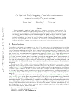 On Optimal Early Stopping: Over-informative versus Under-informative
  Parametrization