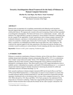 Towards a Sociolinguistics-Based Framework for the Study of Politeness
  in Human-Computer Interaction