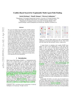 Conflict-Based Search for Explainable Multi-Agent Path Finding