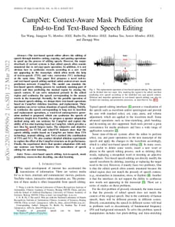 CampNet: Context-Aware Mask Prediction for End-to-End Text-Based Speech
  Editing