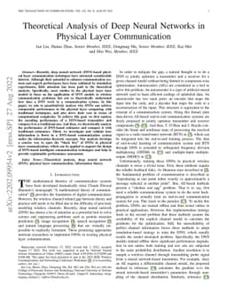 Theoretical Analysis of Deep Neural Networks in Physical Layer
  Communication