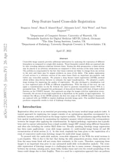 Deep Feature based Cross-slide Registration