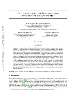 Outlier-based Autism Detection using Longitudinal Structural MRI