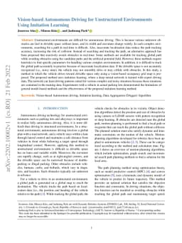 Vision-based Autonomous Driving for Unstructured Environments Using
  Imitation Learning