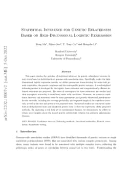 Statistical Inference for Genetic Relatedness Based on High-Dimensional
  Logistic Regression
