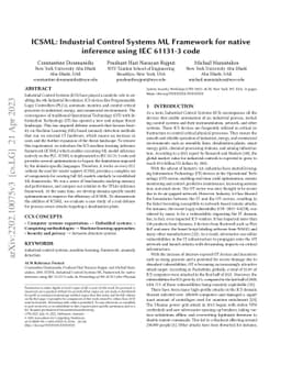 ICSML: Industrial Control Systems ML Framework for native inference
  using IEC 61131-3 code