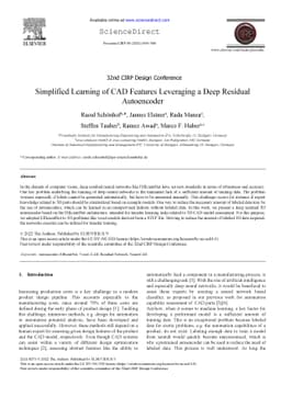 Simplified Learning of CAD Features Leveraging a Deep Residual
  Autoencoder