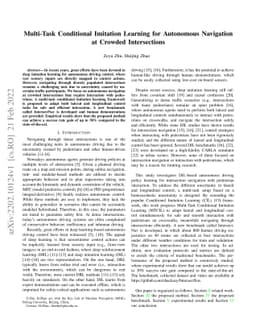 Multi-Task Conditional Imitation Learning for Autonomous Navigation at
  Crowded Intersections