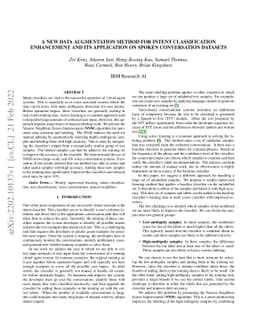 A new data augmentation method for intent classification enhancement and
  its application on spoken conversation datasets