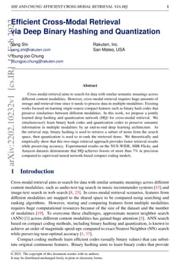 Efficient Cross-Modal Retrieval via Deep Binary Hashing and Quantization