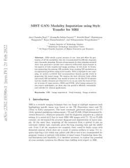 MIST GAN: Modality Imputation Using Style Transfer for MRI