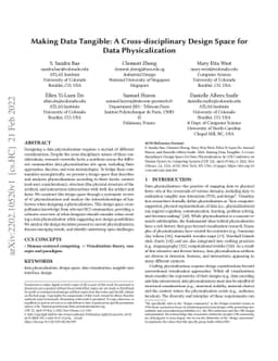 Making Data Tangible: A Cross-disciplinary Design Space for Data
  Physicalization