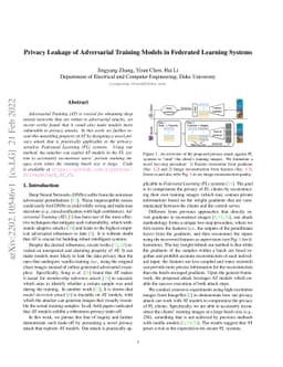 Privacy Leakage of Adversarial Training Models in Federated Learning
  Systems