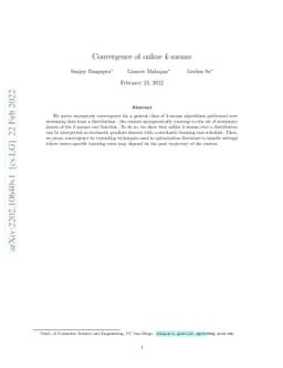 Convergence of online $k$-means
