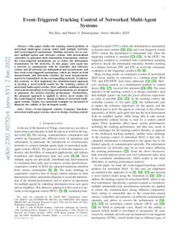 Event-Triggered Tracking Control of Networked Multi-Agent Systems