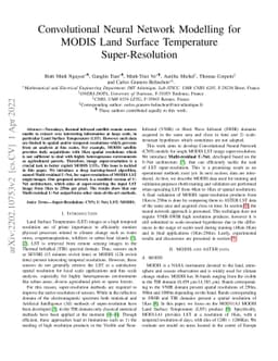 Convolutional Neural Network Modelling for MODIS Land Surface
  Temperature Super-Resolution