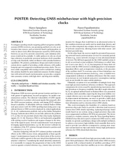 POSTER: Detecting GNSS misbehaviour with high-precision clocks