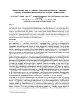 Temporal Subtyping of Alzheimer's Disease Using Medical Conditions
  Preceding Alzheimer's Disease Onset in Electronic Health Records
