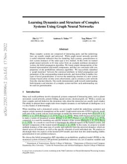 Learning Dynamics and Structure of Complex Systems Using Graph Neural
  Networks