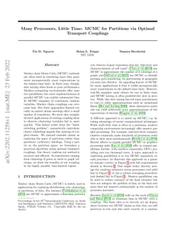 Many processors, little time: MCMC for partitions via optimal transport
  couplings