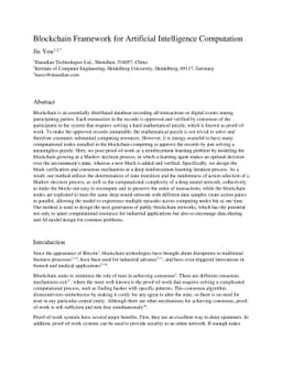 Blockchain Framework for Artificial Intelligence Computation