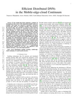 Efficient Distributed DNNs in the Mobile-edge-cloud Continuum
