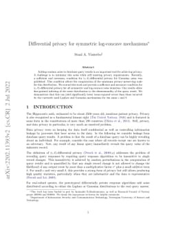 Differential privacy for symmetric log-concave mechanisms