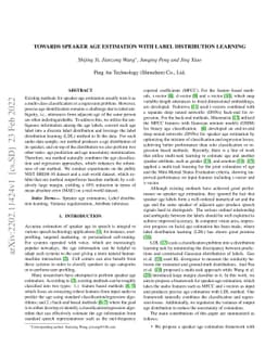 Towards Speaker Age Estimation with Label Distribution Learning