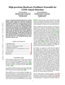 High-precision Hardware Oscillators Ensemble for GNSS Attack Detection