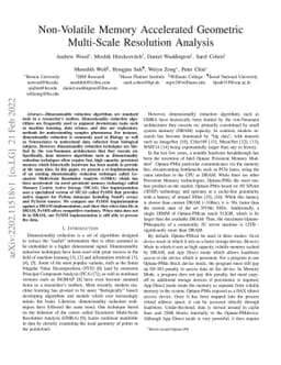 Non-Volatile Memory Accelerated Geometric Multi-Scale Resolution
  Analysis