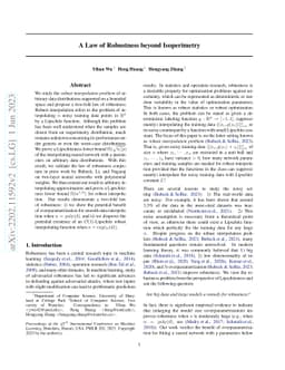 A Law of Robustness beyond Isoperimetry