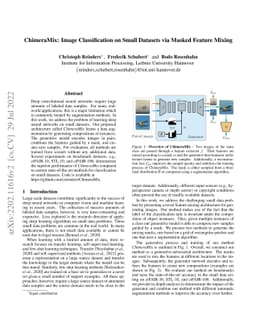 ChimeraMix: Image Classification on Small Datasets via Masked Feature
  Mixing